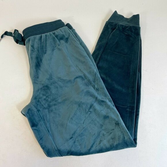 Alfani Womens Velvet Sleep Jogger Pants Tapered Blue S Mid Rise Drawstring NWT - Picture 1 of 10